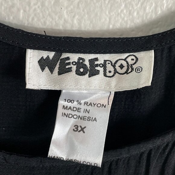 NEW We Be Bop Womens Plus 3X Black Rayon Sleeveless Maxi Dress Floral Embroidery - Picture 3 of 8